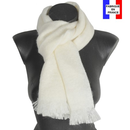 Echarpe mohair blanche fabriquée en France
