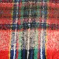 Châle mohair écossais rouge et vert fabriqué en France