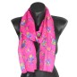 Foulard soie Bouquet rose fabriqué en France