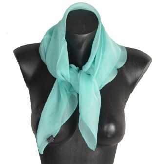 Carré mousseline aqua fabriqué en France