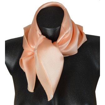 Carré en soie rose saumon - Qualité Sup.