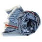 Echarpe homme mérinos Western bleu-rouge
