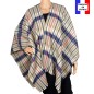 Poncho laine Elixir beige made in France