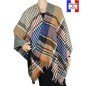 Poncho laine Enora bleu made in France