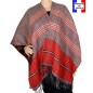 Poncho réversible Papyrus rouge made in France
