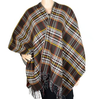 Poncho réversible Papyrus orange made in France