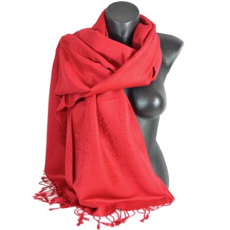 Pashmina laine bordeaux