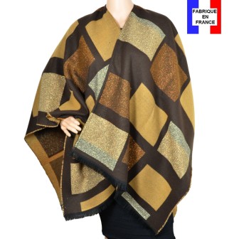 Poncho Alliage marron made in France