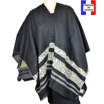 Poncho panthère noir  made in France