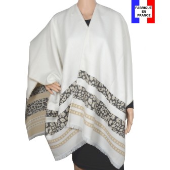 Poncho panthère blanc  made in France