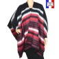 Poncho Arlesienne noir-rouge made in France