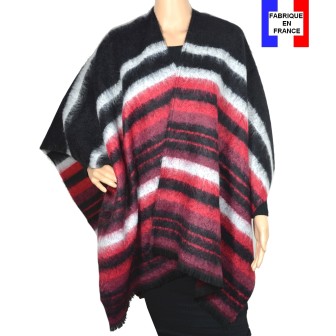 Poncho Arlesienne noir-rouge made in France
