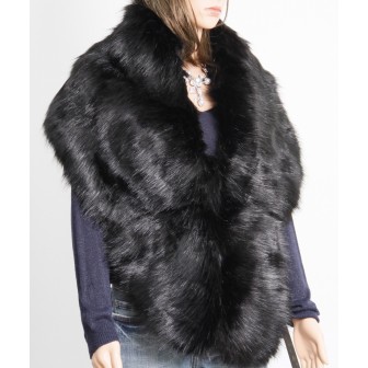 Châle fausse fourrure mariage noir