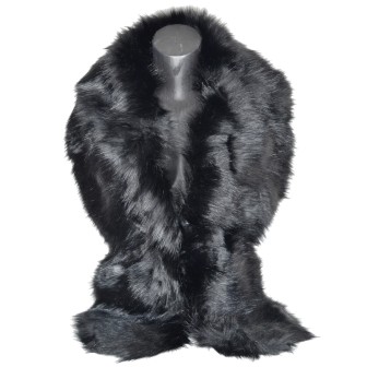 Châle fausse fourrure mariage noir