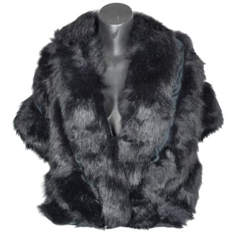 Cape fausse fourrure mariage noire