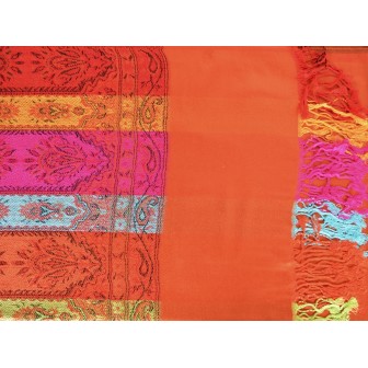 Pashmina indien orange foncé
