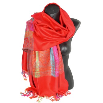 Etole style pashmina indien rouge