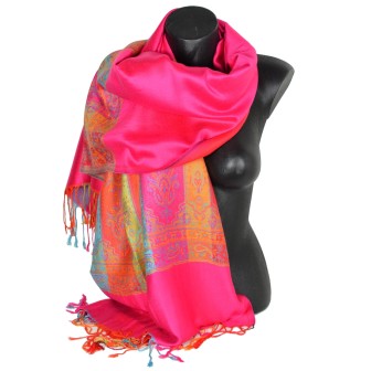 Etole style pashmina indien rose
