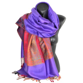 Etole style pashmina indien violette