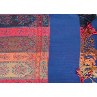 Etole style pashmina indien bleue