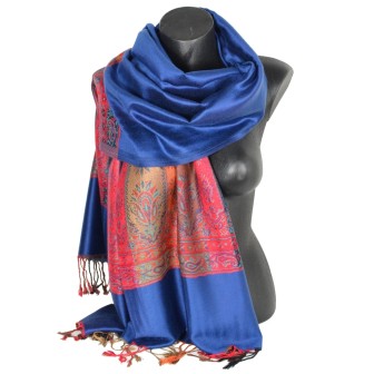 Etole style pashmina indien bleue