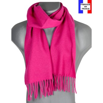 Echarpe unie en laine rose