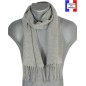 Echarpe unie en laine grise