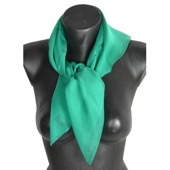 Carré mousseline soie émeraude fabriqué en France