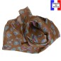 Foulard en soie Empreintes marron fabriqué en France
