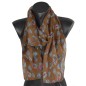 Foulard en soie Empreintes marron fabriqué en France