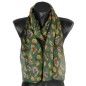 Foulard en soie Empreintes vert fabriqué en France