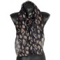 Foulard en soie Empreintes noir fabriqué en France