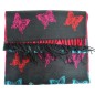 Echarpe cashcryl Papillon - noire et turquoise Made in France