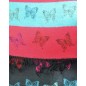 Echarpe cashcryl Papillon - noire et turquoise Made in France