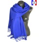 Châle en laine Iris bleu électrique made in France