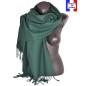 Châle en laine Iris vert made in France