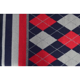 Châle Arlequin bleu made in France