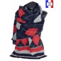 Châle Arlequin bleu made in France