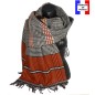 Châle réversible Papyrus orange made in France