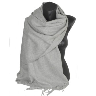 Châle en 100% cachemire de mongolie gris souris