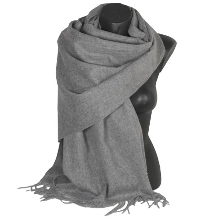 Châle en 100% cachemire de mongolie gris