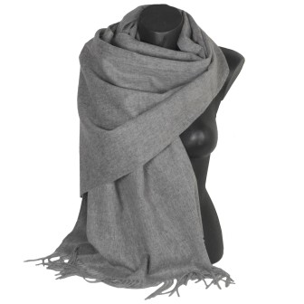 Châle en 100% cachemire de mongolie gris
