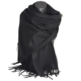 Châle en 100% cachemire de mongolie noir