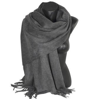 Châle en 100% cachemire de mongolie gris foncé