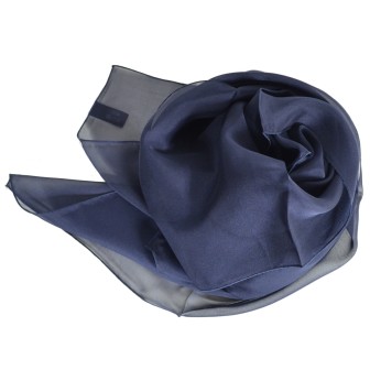 Grand carré mousseline bleu marine fabriqué en France