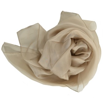 Grand carré mousseline beige fabriqué en France