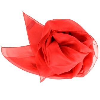 Grand carré mousseline rouge fabriqué en France