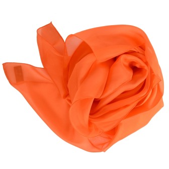 Grand carré mousseline orange fabriqué en France
