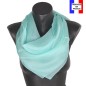 Grand carré mousseline aqua fabriqué en France
