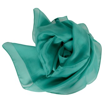 Grand carré mousseline vert fabriqué en France